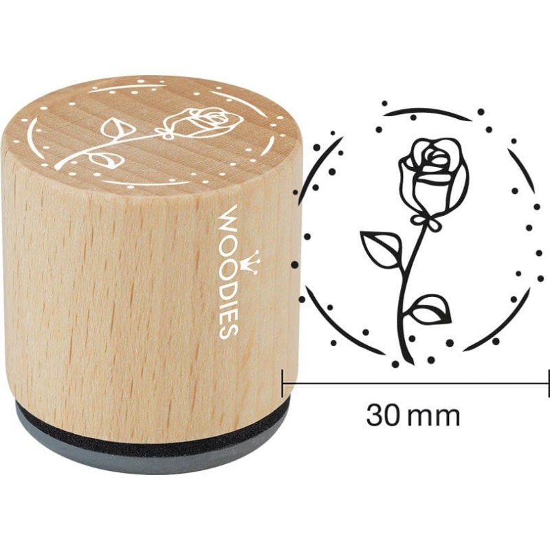 COLOP tampon en bois motif cœur, rond, hêtre et caoutchouc naturel, 34 mm