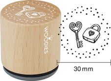 COLOP decoratieve stempel Roos, ronde houtenstempel, 34 mm diameter