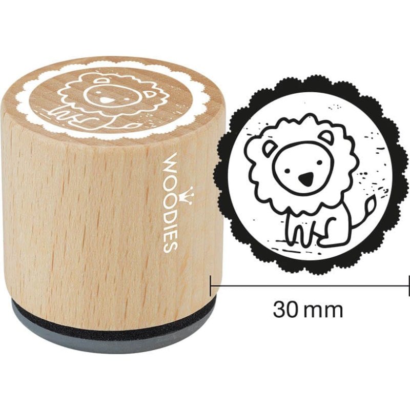 COLOP tampon lion bois, thème bébé, 34 mm diamètre