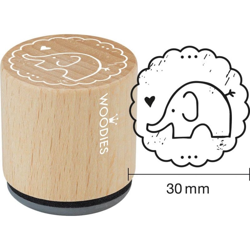 COLOP tampon lion bois, thème bébé, 34 mm diamètre