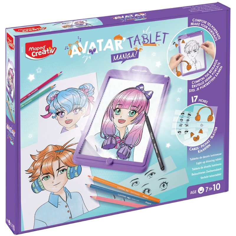 Maped Creativ Table lumineuse LED Avatar Manga, violet, A5, piles