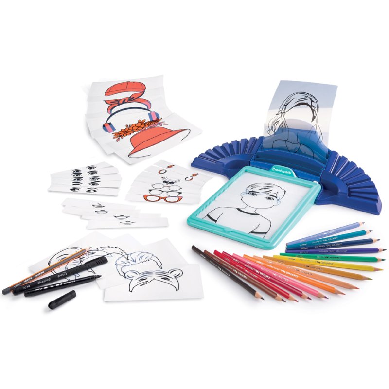 Maped Table lumineuse LED Avatar Studio, turquoise, alimentation par piles, avec accessoires de dessin