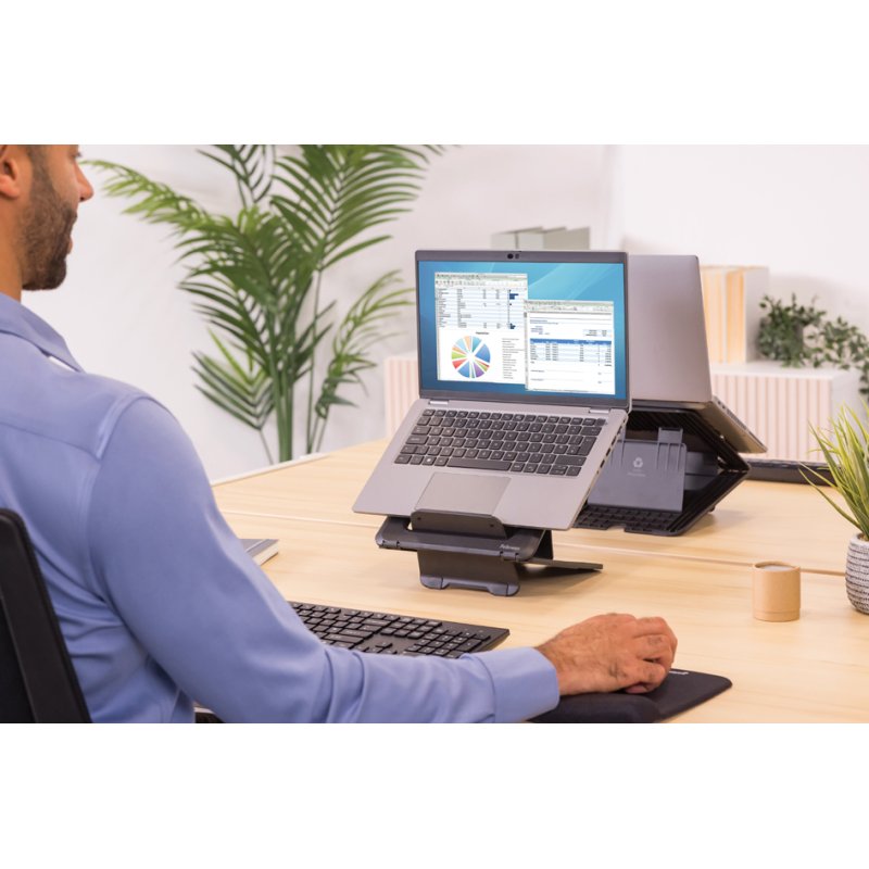 Fellowes support pour laptop Breyta, noir, jusqu'à 14 pouces, 12 hauteurs
