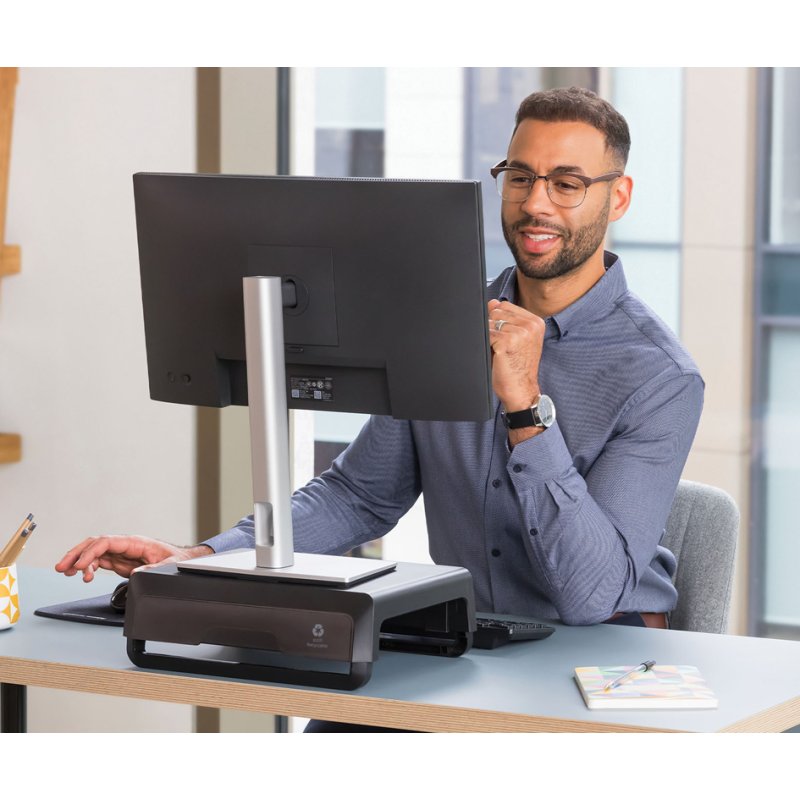 Fellowes support écran Breyta, blanc, 3 positions de hauteur, capacité 15 kg