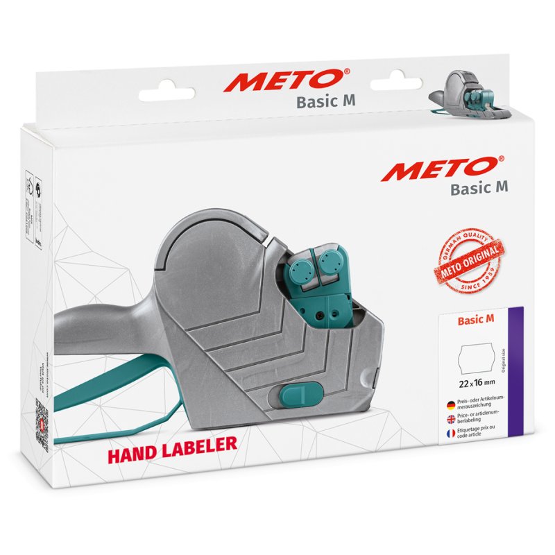 METO étiquette de prix Basic M 1622, 2 lignes, 16 caractères