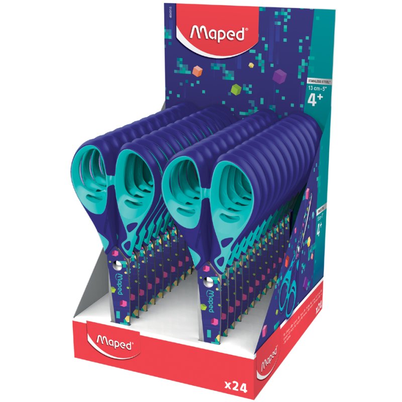 Maped kinderschaar PIXEL PARTY, ronde punt, 130 mm, 24 stuks