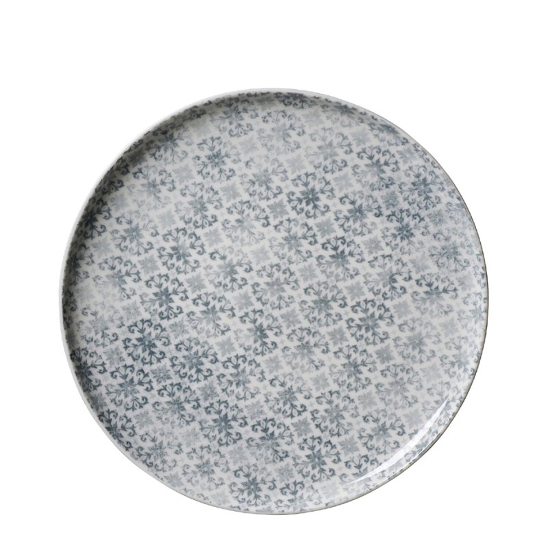 Ritzenhoff & Breker assiette Porto, porcelaine, gris avec motif boho, 265 mm
