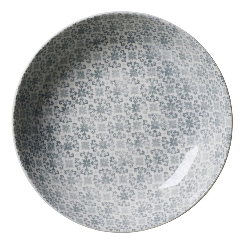Ritzenhoff & Breker assiette Porto, porcelaine, gris avec motif boho, 265 mm