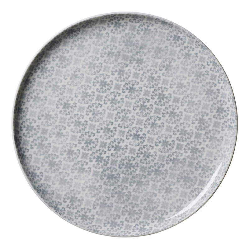 Ritzenhoff & Breker assiette Porto, porcelaine, gris avec motif boho, 265 mm