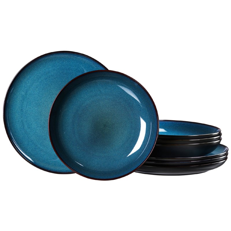 Ritzenhoff & Breker BALI dinnerware set, blue, 8-piece, stoneware, dishwasher safe