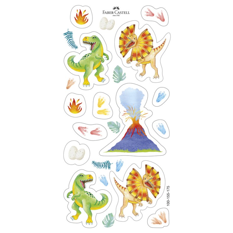 FABER-CASTELL Jumbo GRIP Dino driekantige kleurpotloden, 8+2 stuks, metallic