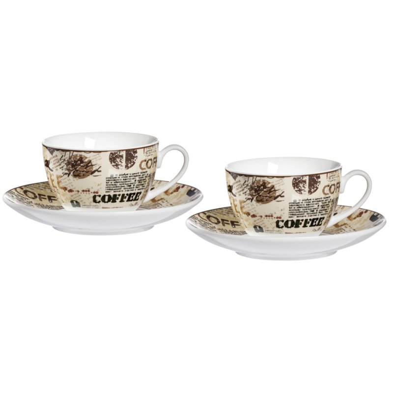 Ritzenhoff & Breker ensemble cappuccino CREMA, 4 pièces, porcelaine, 220 ml