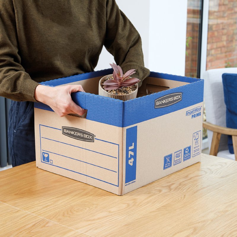 Fellowes carton de déménagement SmoothMove FastFold, 47 litres, marron, 10 pièces