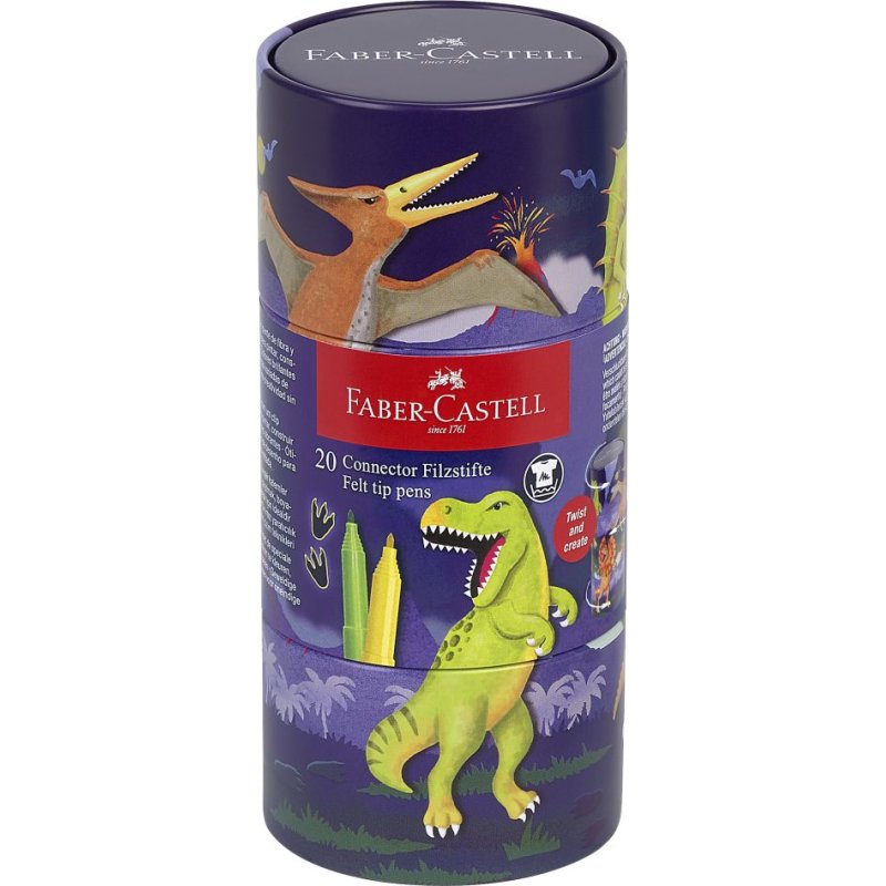 FABER-CASTELL stylos feutre CONNECTOR PEN, 20 pièces, Dinobox