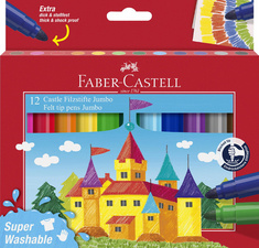 Faber-Castell dikke uitwasbare stiften, 12 stuks