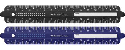 Faber-Castell liniaal dots 300mm, gekleurd gesorteerd, 6 stuks