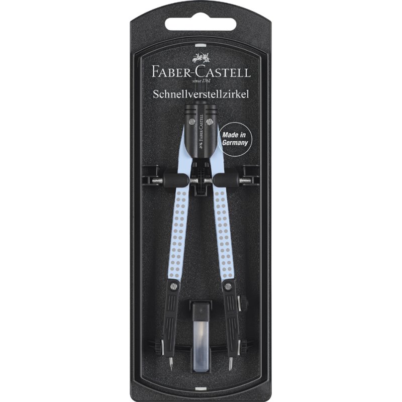 Faber-Castell compas GRIP, ajustement rapide, bleu clair, 170 mm