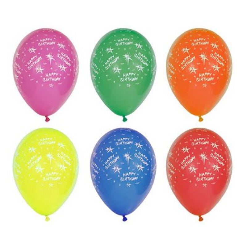 PAPSTAR balloons Happy Birthday, colourful assorted, 10 pieces