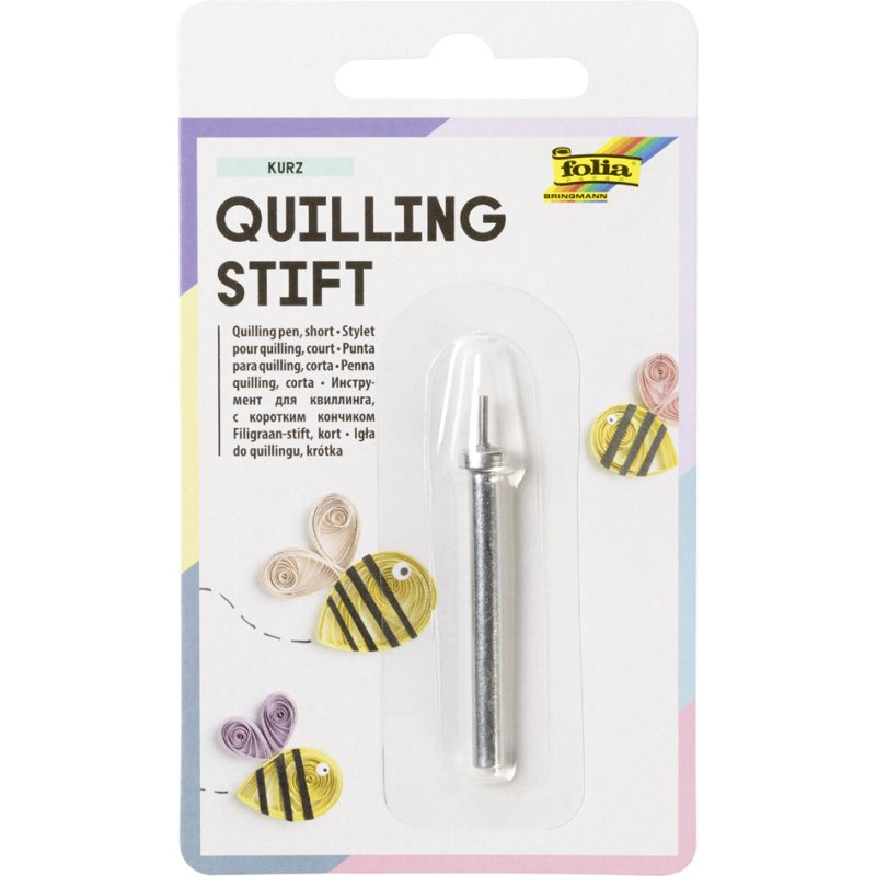 folia quilling pen kort, 8 mm punt, aluminium, 50 mm