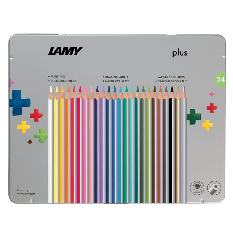 LAMY triangular colouring pencils Plus, metal tin, 24 pieces