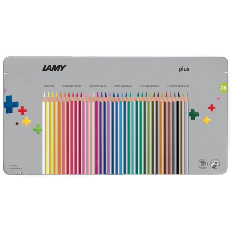LAMY triangular colouring pencils Plus, metal tin, 12 pieces