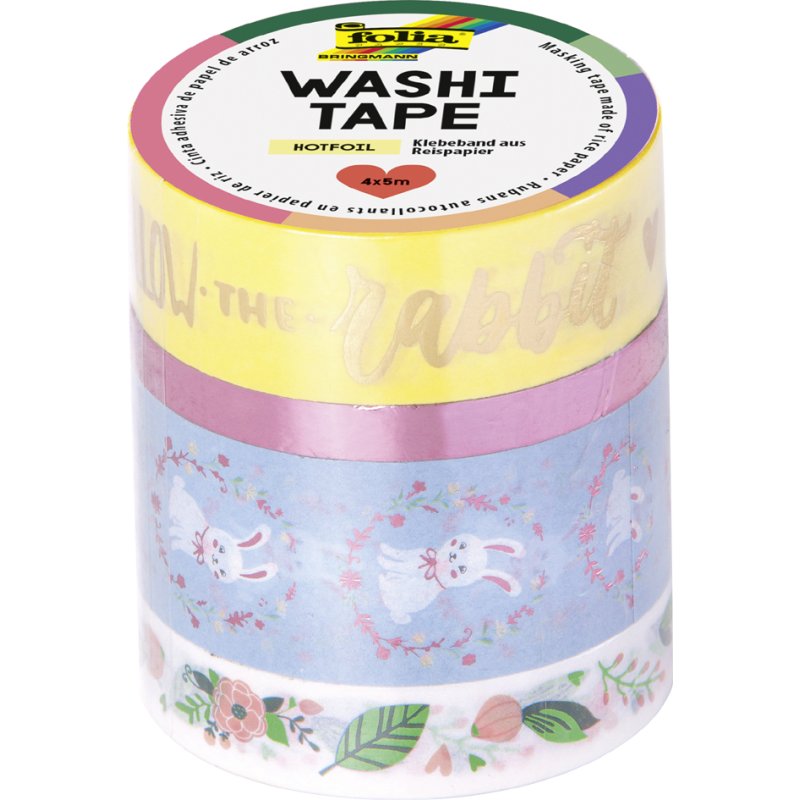 folia decoratief plakband Washi-Tape HOTFOIL LENTE II, 4-delig, 15 mm en 5 mm