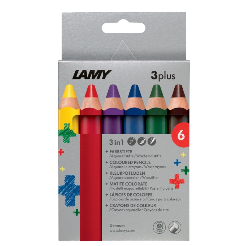 LAMY 3-in-1 kleurpotloden 3plus, 12 stuks, met puntenslijper