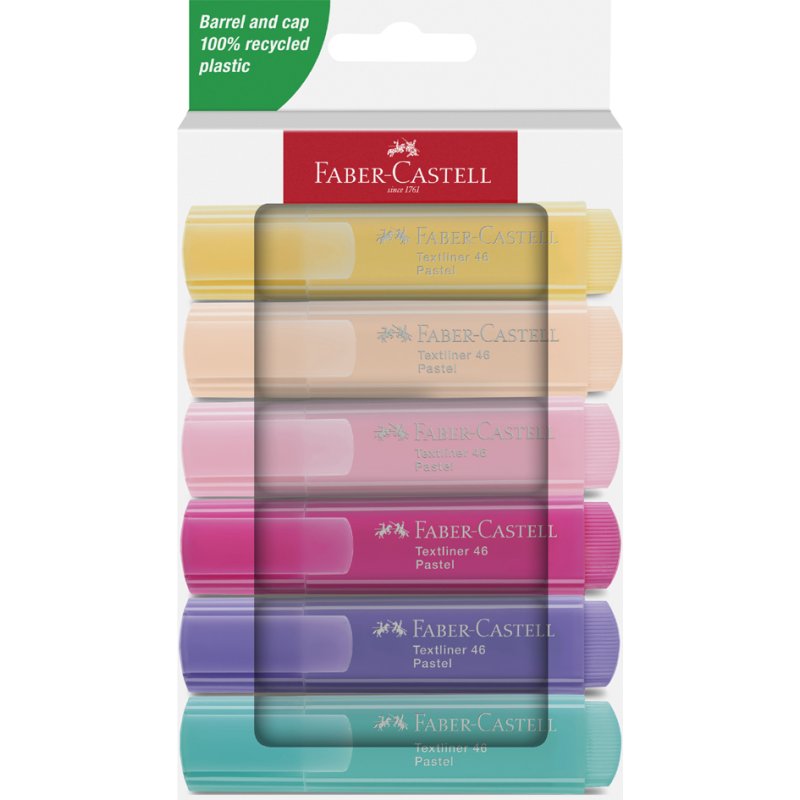 Faber-Castell surligneurs pastel, étui 4 pièces, 1,0-5,0 mm
