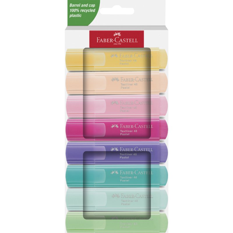 Faber-Castell surligneurs pastel, étui 4 pièces, 1,0-5,0 mm