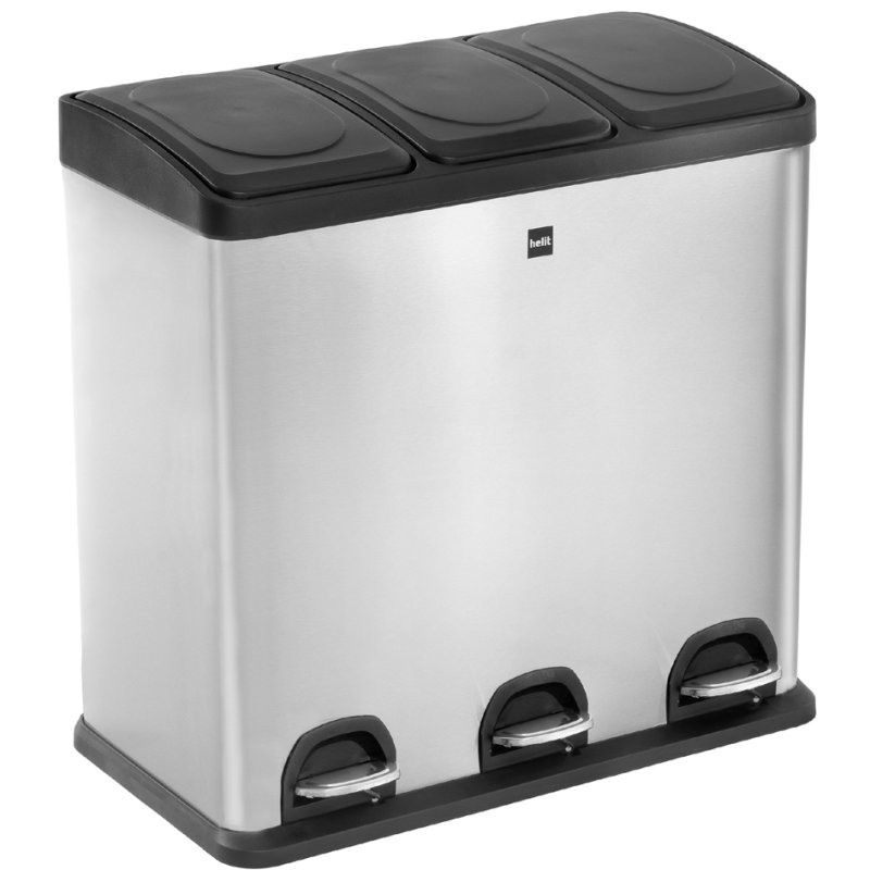 helit pedaalafvalbak the separator, 3 x 20 liter, kunststof, soft-close