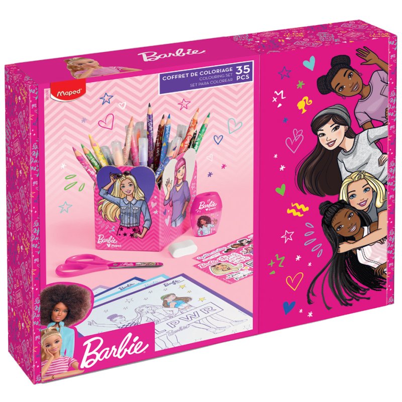 Maped ensemble de dessin Barbie, 35 pièces, en boîte cadeau