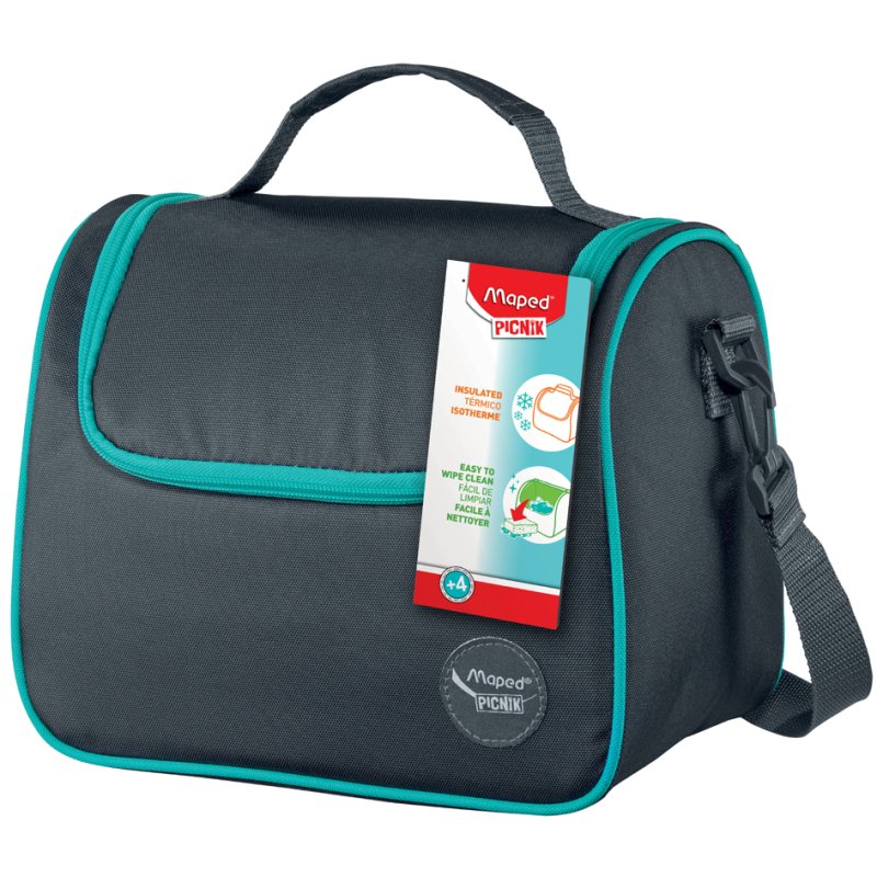 Maped PICNIK lunch bag ORIGINS, carry handle, grey, 25×17×19 cm