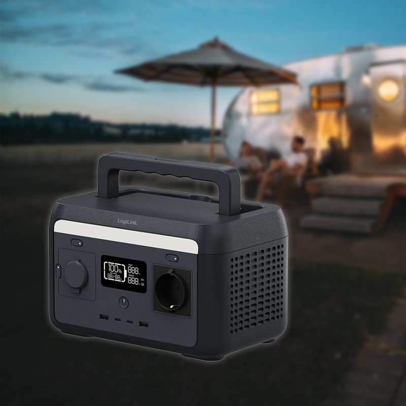 LogiLink station d'alimentation mobile 300W, noir, 204,8 Wh, batterie LiFePO4