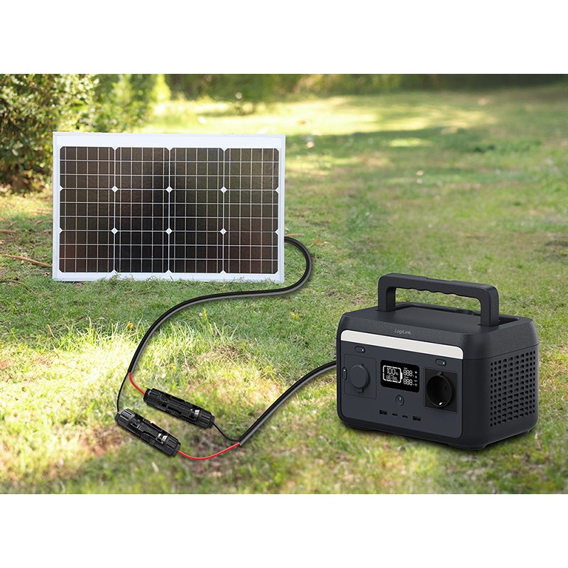 LogiLink câble adaptateur solaire, noir/rouge, 1,8 m