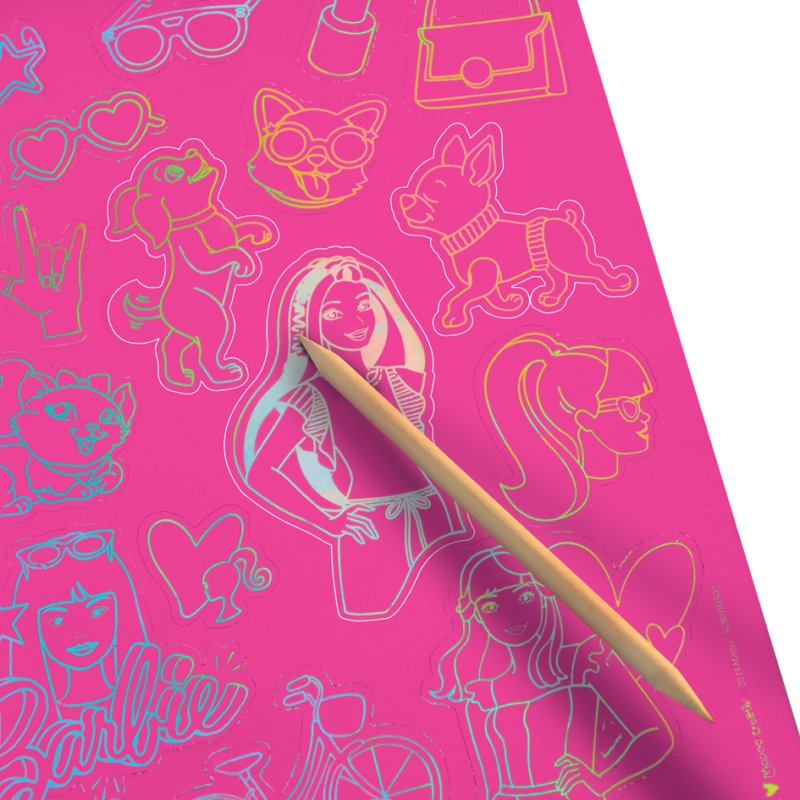 Maped Creativ stickers à gratter Barbie, effet hologramme, 70 pièces, 4 feuilles