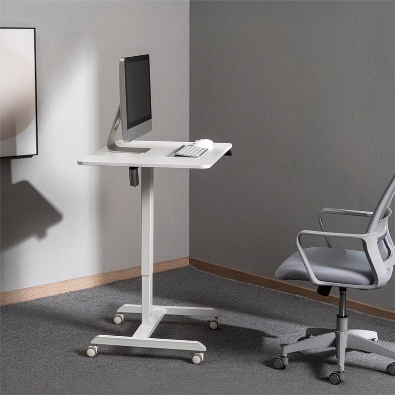 LogiLink bureau assis-debout, électrique, blanc, 80×60 cm