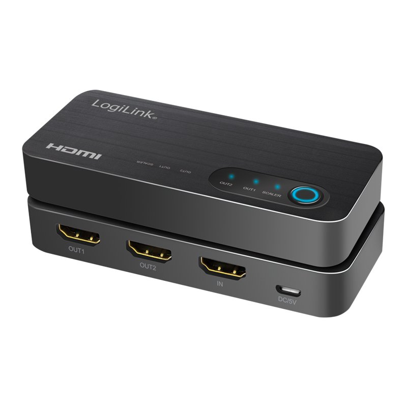 LogiLink HDMI splitter, 4K/60Hz, 2-port, black