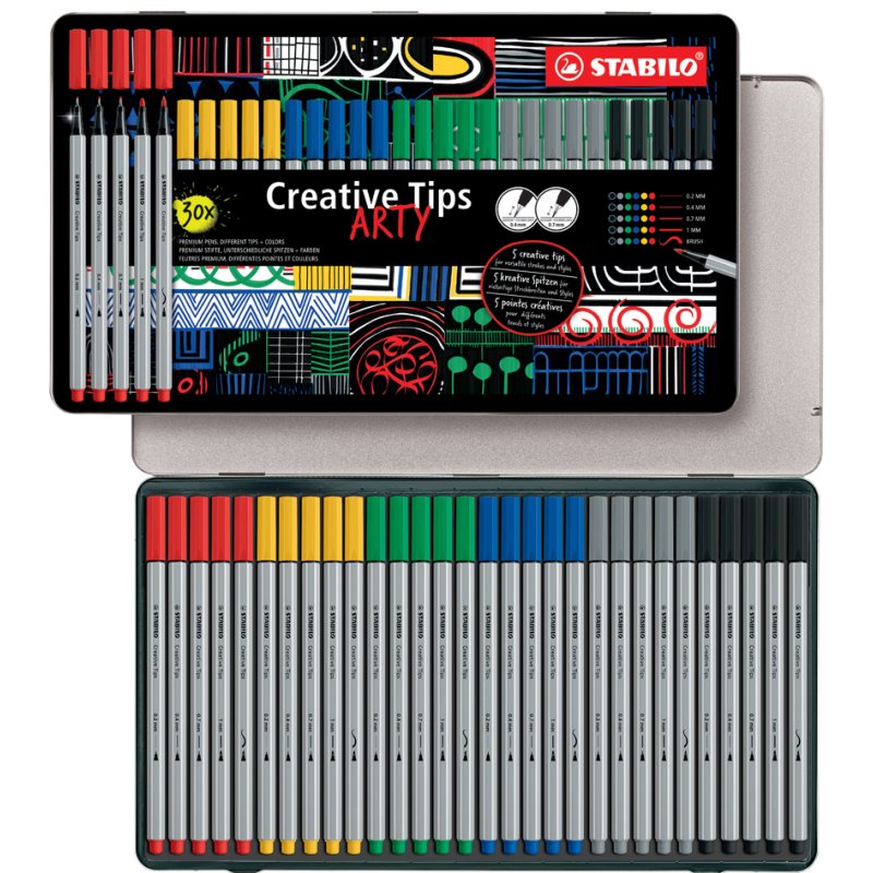 STABILO Creative Tip Multi-Liner, various tips, 30 pieces
