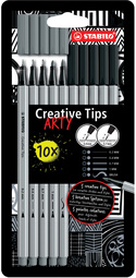 STABILO creatieve stiften Arty Black, zwart, 5 stuks