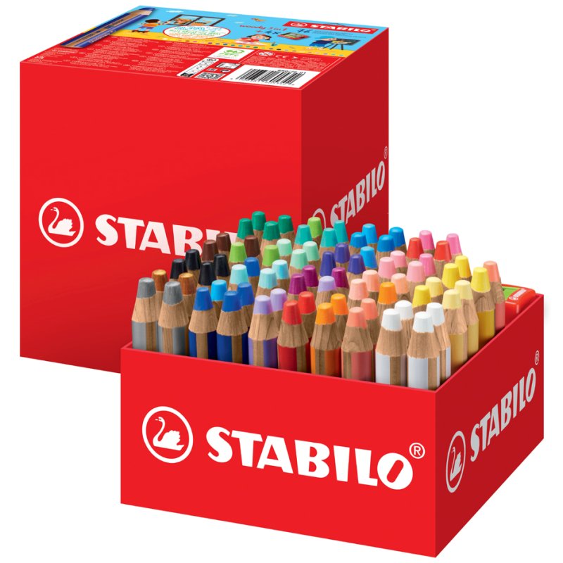 STABILO Woody 3-in-1 multifunctional pens, school set, 76 pieces