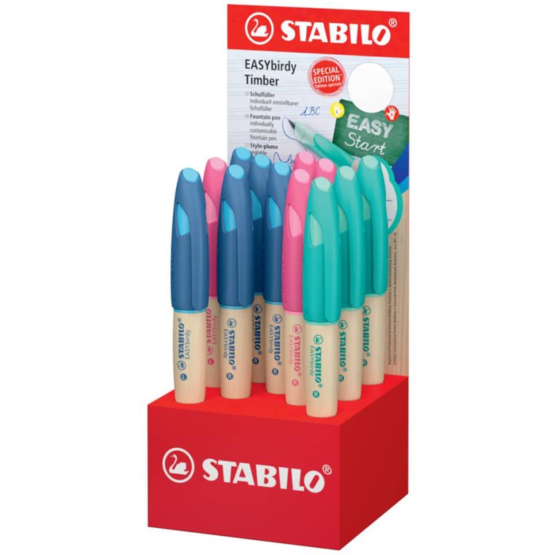 STABILO fountain pen E, maple wood, ergonomic, 12 pieces