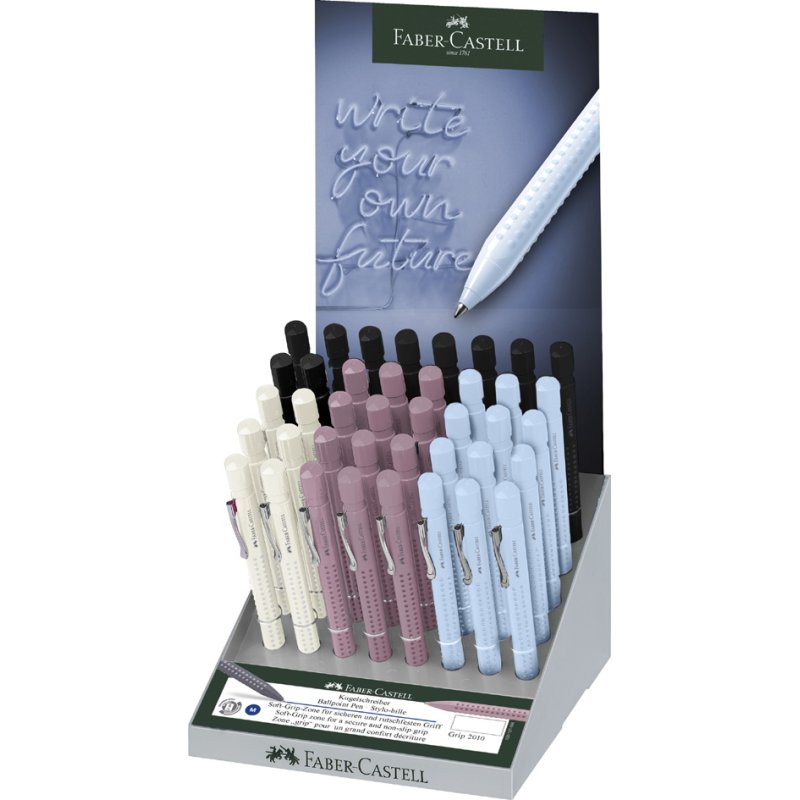 Faber-Castell ballpoint pen GRIP 2010, triangular, 0.7 mm, 40 pieces display