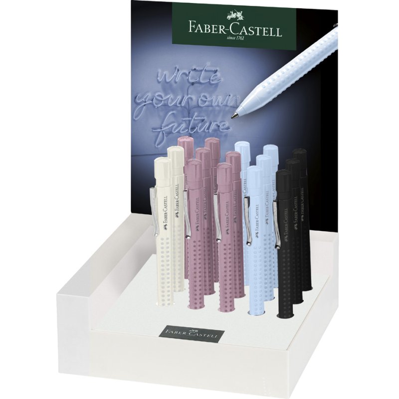 Faber-Castell retractable ballpoint pens GRIP 2010, 0.7 mm, display of 15 pieces