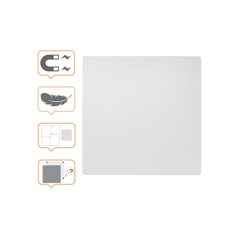 Nobo tableau blanc acier, 450 × 450 mm, blanc, surface magnétique