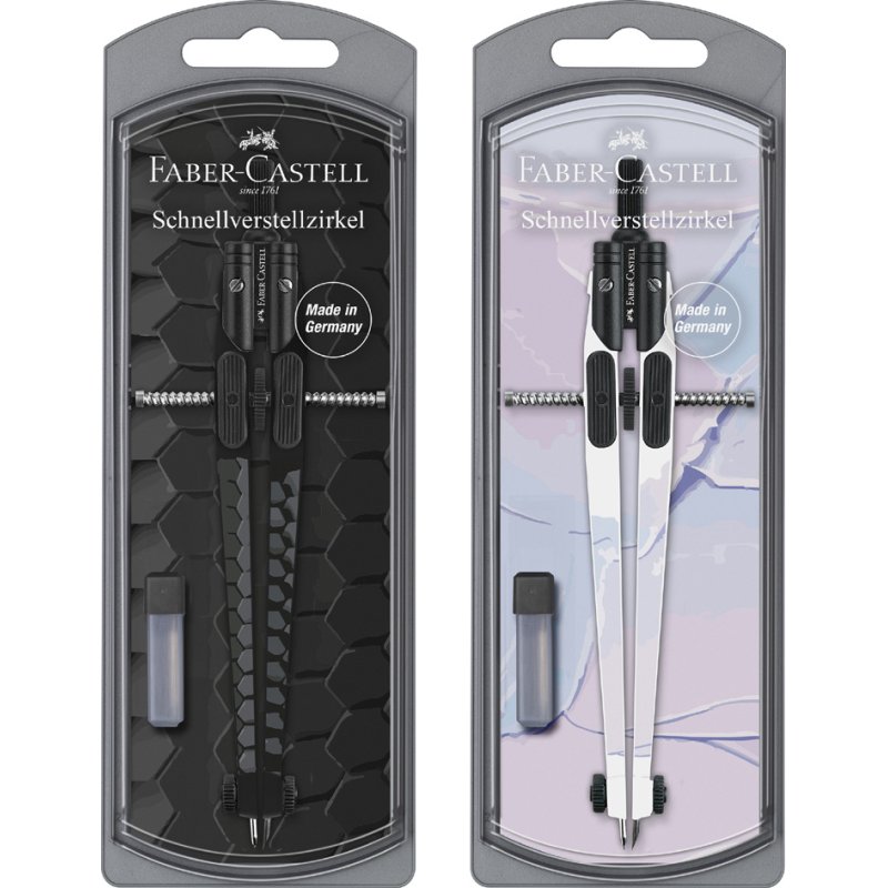 Faber-Castell compas à ajustement rapide Dark & Bright, assorti, 170 mm, 5 pièces
