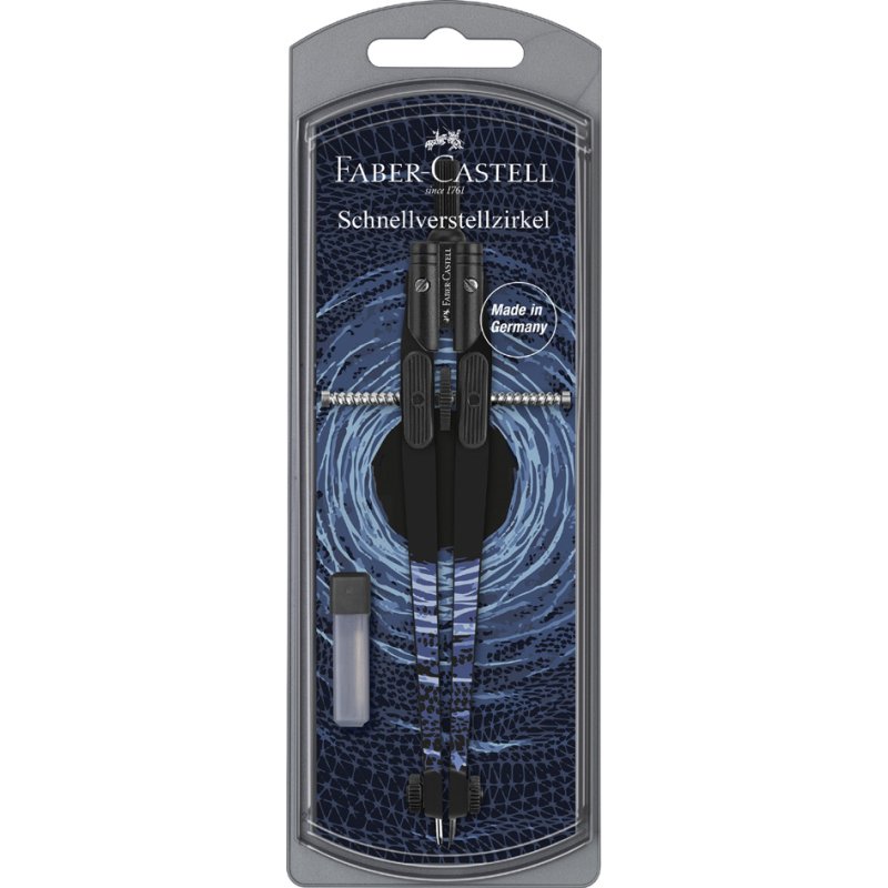 Faber-Castell compas Trend Shiny Twist, entraînement à engrenages, 390 mm