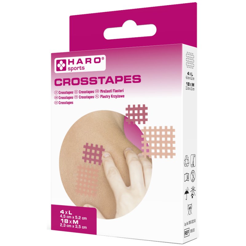 HARO Crosstape gitterpleisters M/L, waterbestendig, latexvrij, viscose