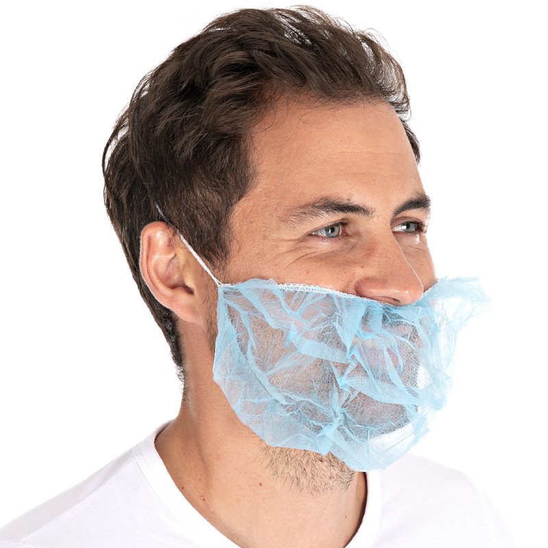HYGOSTAR masque de barbe PP-nonwoven, blanc, 200×460 mm, 100 pièces