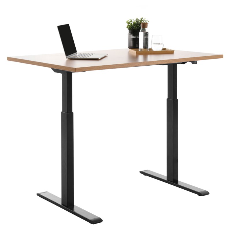 Topstar zit-sta-bureau, elektrisch hoogteverstelbaarr, 1800×800 mm, zwart/esdoorn
