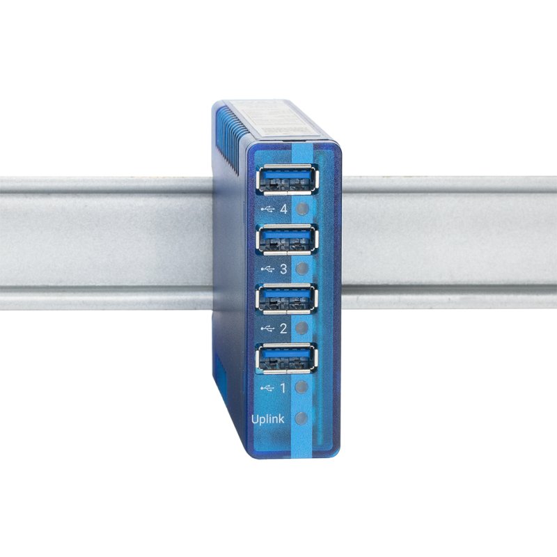 W&T Hub USB 3.0 Industriel, 4 ports, montage sur rail DIN